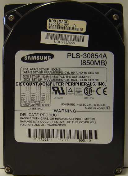 SAMSUNG PLS-30854A - 850MB 3.5IN IDE
