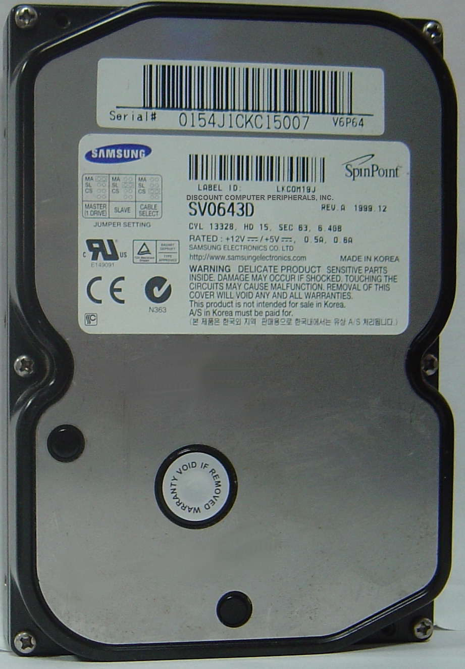 SAMSUNG SV0643D - 6.4GB 3.5IN LP IDE