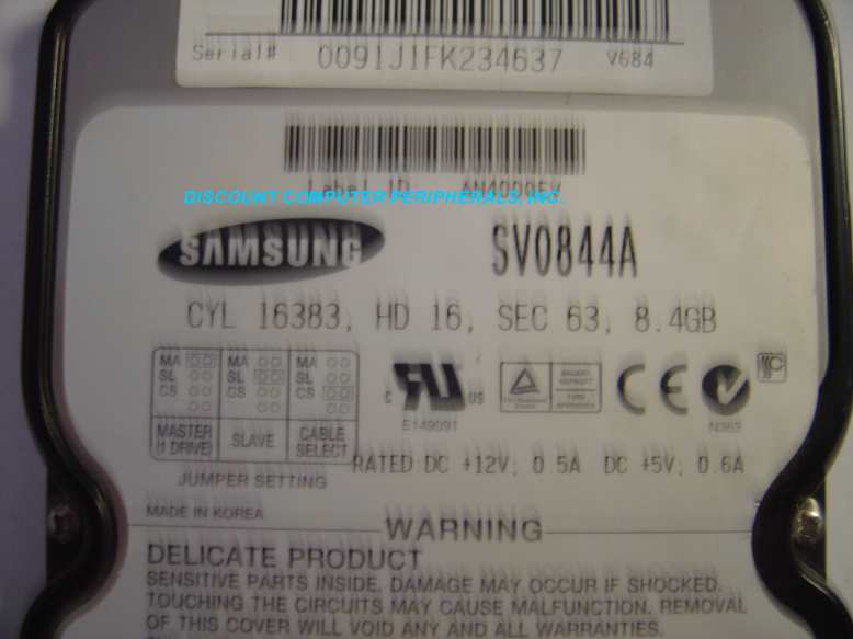 SAMSUNG SV0844A - 8.4GB 3.5IN LP IDE SV0844A/TGE - Call or Email