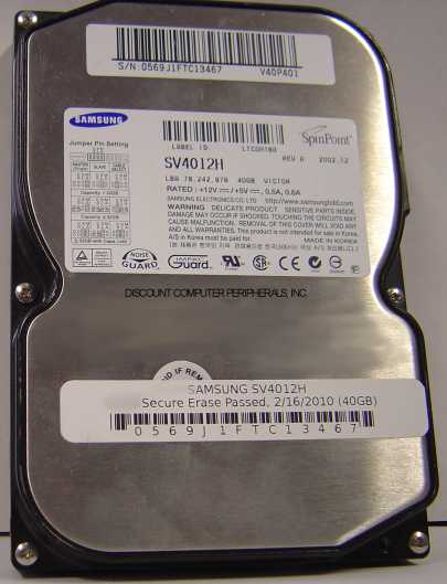 SAMSUNG SV4012H - 40GB 7200RPM ATA-100 3.5IN LP IDE - Call or Em