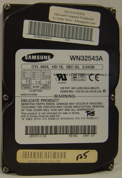SAMSUNG WN32543A - 2.54GB 3.5IN 3H IDE
