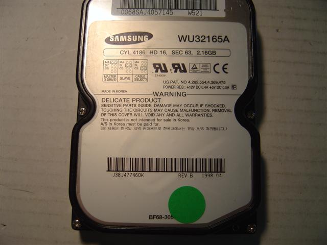 SAMSUNG WU32165A - 2.16GB 3.5IN LP IDE - Call or Email for Quote