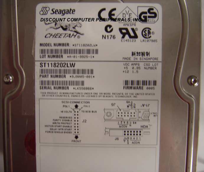 SEAGATE ST118202LW - 18.2GB 3.5IN SCSI 68PIN HH - 3 Day Lead Tim