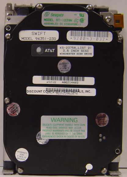 SEAGATE ST1239N - 191MB SCSI 3.5IN HH - Call or Email for Quote.
