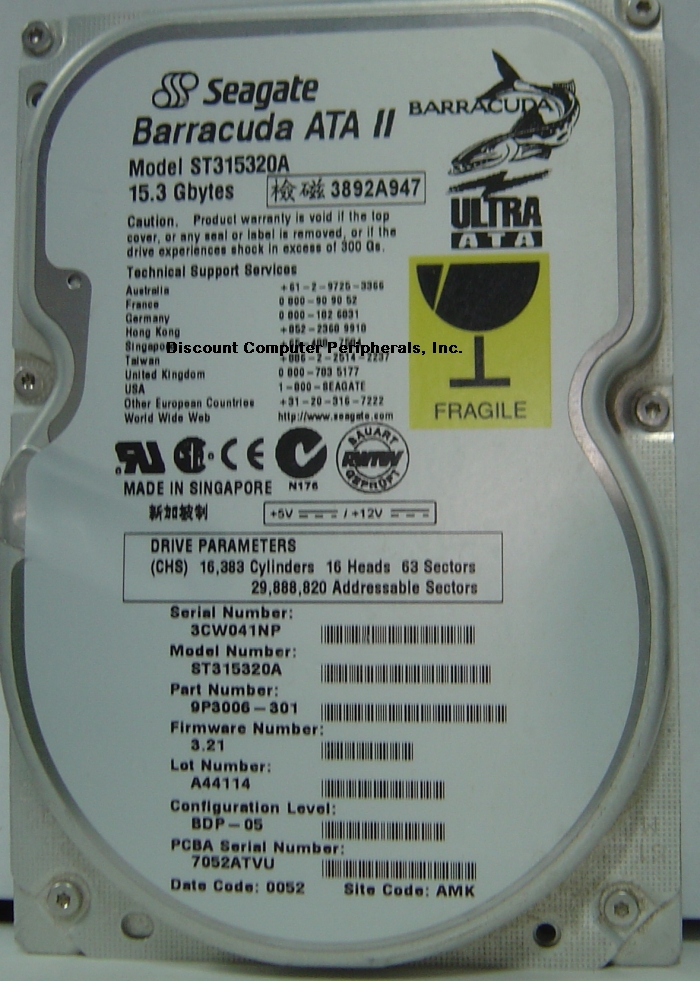 SEAGATE ST315320A - 15.3GB 3.5IN IDE - Call or Email for Quote.