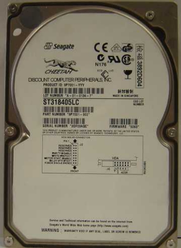 SEAGATE ST318405LC - 18.2GB 3.5IN SCSI 80PIN - 3 Day Lead Time T