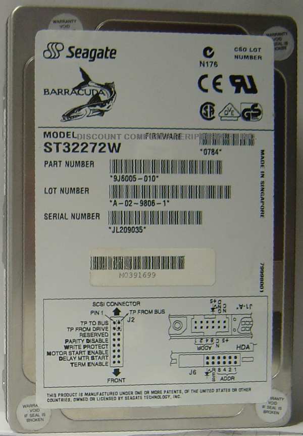 SEAGATE ST32272W - 2GB 3.5IN SCSI WDE 68 PIN - 3 Day Lead Time T