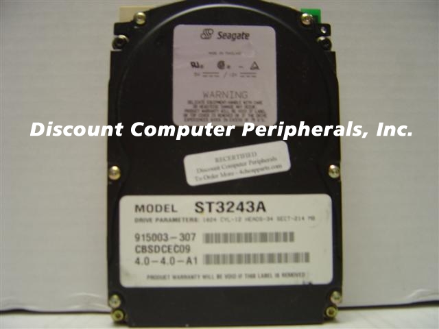 SEAGATE ST3243A - 214MB 3.5IN 3H IDE - 3 Day Lead Time To Ship.