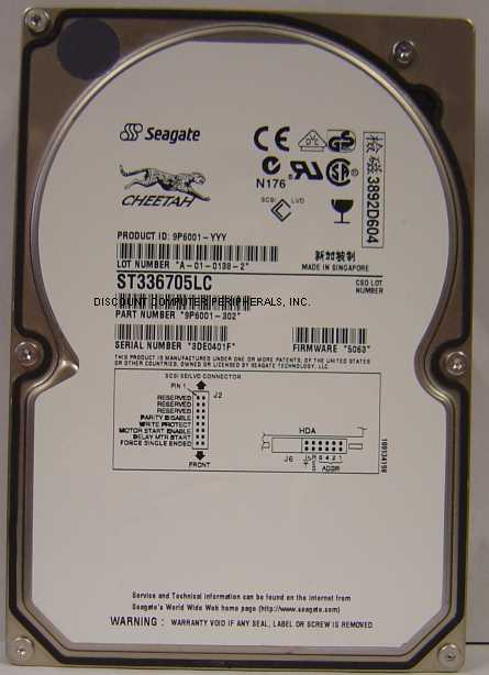 SEAGATE ST336705LC - 36GB 3.5IN LP SCSI 80PIN - 3 Day Lead Time