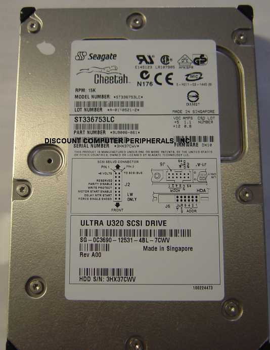 SEAGATE ST336753LC - 36.7GB 15KRPM U320 SCSI 80PIN - 3 Day Lead