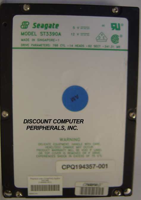SEAGATE ST3390A - 343MB 3.5in IDE - 3 Day Lead Time To Ship.