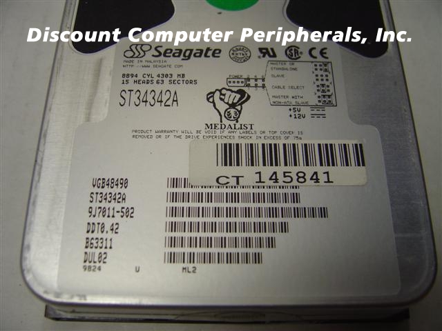 SEAGATE ST34342A - 4.3GB 3.5in IDE - Call or Email for Quote.