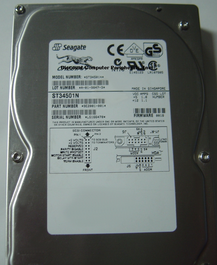 SEAGATE ST34501N - 4.5GB 3.5IN SCSI 50PIN - Call or Email for Qu