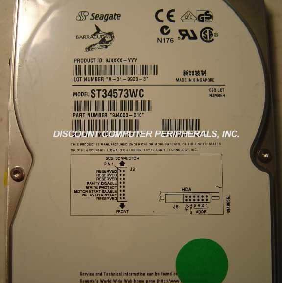 SEAGATE ST34573WC - 4.5GB 3.5IN SCSI SCA 80PIN SCA - 3 Day Lead