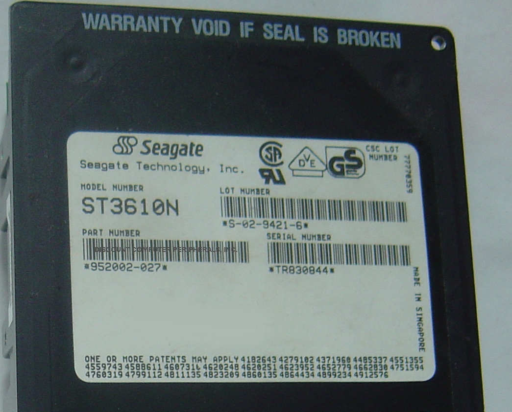 SEAGATE ST3610N - 535MB 3.5IN SCSI 50PIN - 3 Day Lead Time To Sh