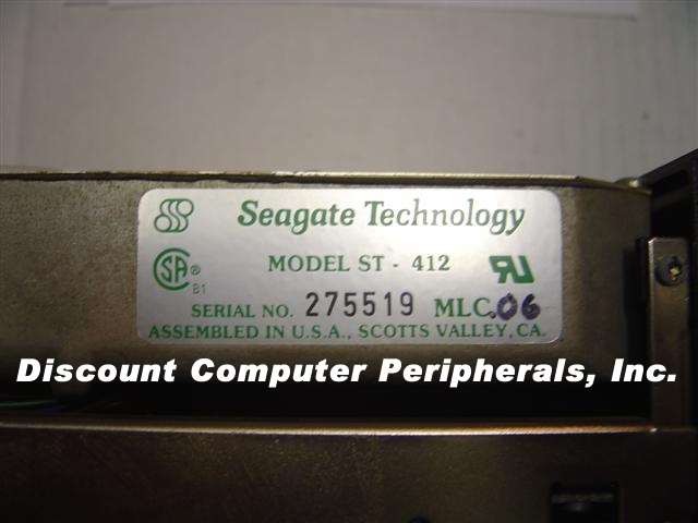 SEAGATE ST412 - 10MB 5.25IN FH MFM - 3 Day Lead Time To Ship.