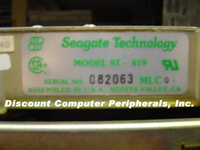SEAGATE ST419 - 10MB 5.25IN FH MFM - 3 Day Lead Time To Ship.