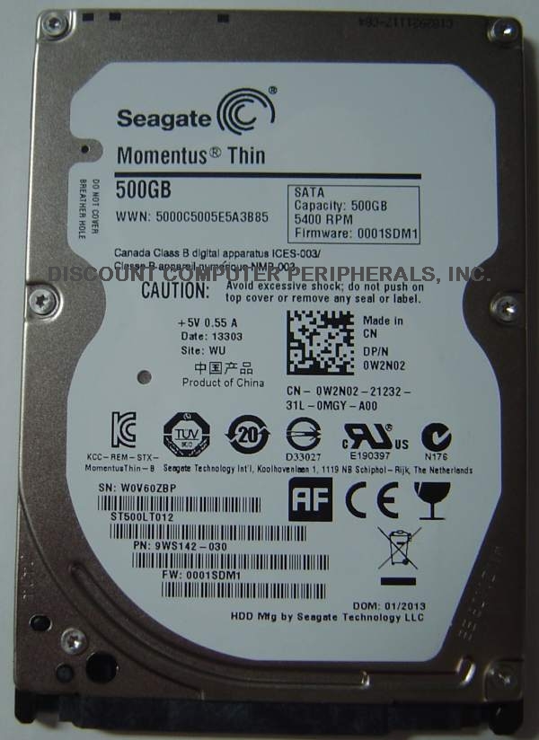 SEAGATE ST500LT012 - 500GB 5400RPM 3GPS SATA-2 2.5in LAPTOP DRIV