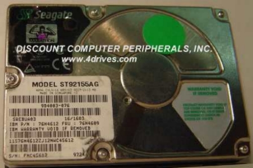 SEAGATE ST92155AG - 2.1GB 2.5IN IDE - 3 Day Lead Time To Ship.