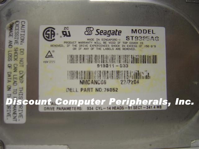 SEAGATE ST9385AG - 341MB IDE 2.5IN - Call or Email for Quote.