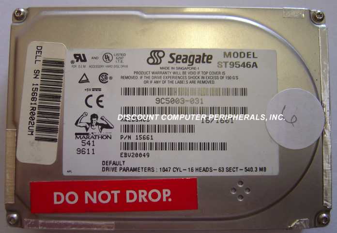 SEAGATE ST9546A - 540MB IDE 2.5in