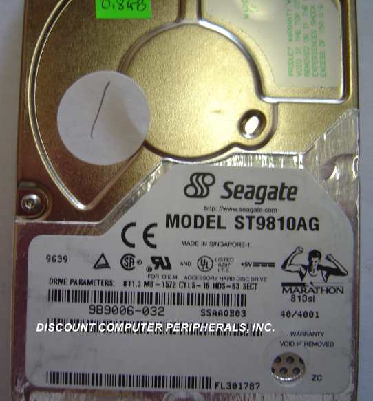 SEAGATE ST9810AG - 810MB IDE 2.5IN MARATHON