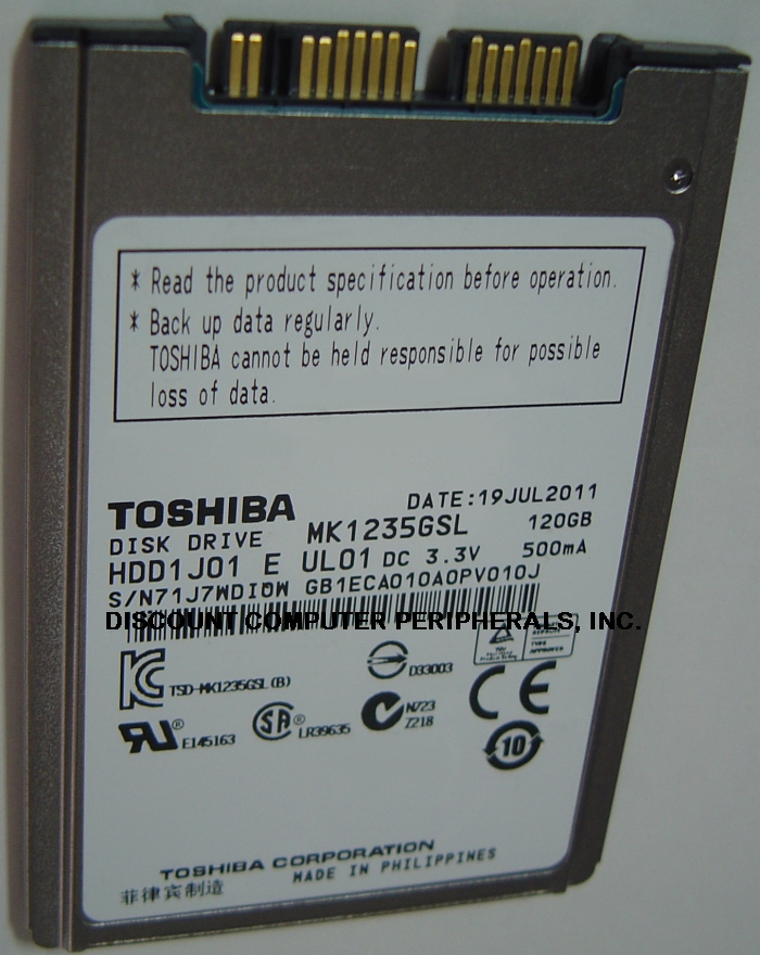 TOSHIBA MK1235GSL - 120GB 4200RPM 5MM mSATA II 3GBS 1.8 INCH HDD