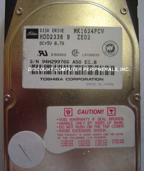 TOSHIBA MK1624FCV - 213MB 2.5IN LP IDE HDD2338 - Call or Email f