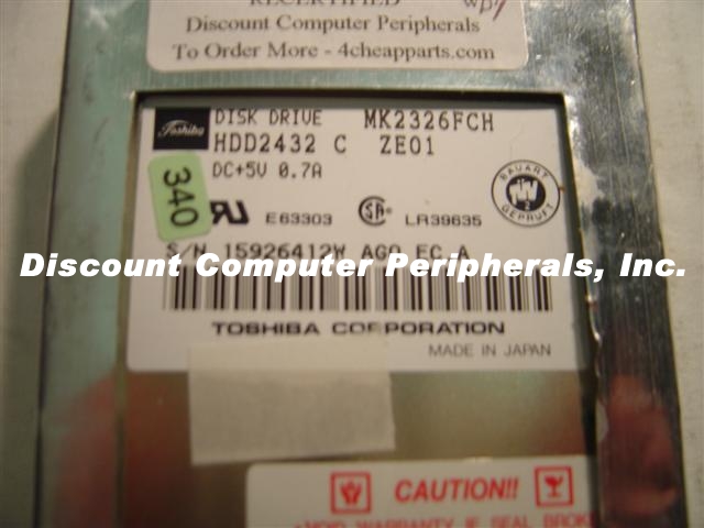 TOSHIBA MK2326FCH - 340MB 2.5IN LP IDE HDD2432