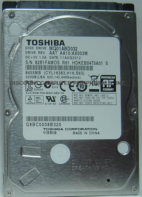 TOSHIBA MQ01ABD032 - 320GB 5400RPM SATA 3Gb/s 2.5 INCH - Call or