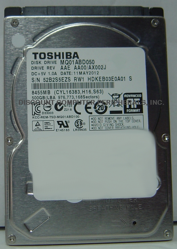 TOSHIBA MQ01ABD050 - 500GB 5400RPM SATA-300 2.5 INCH - Call or E