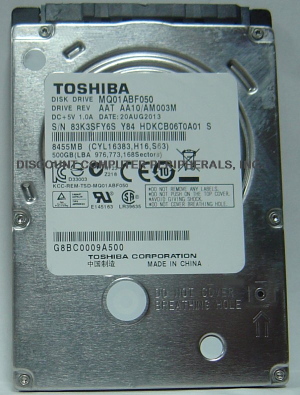 TOSHIBA MQ01ABF050 - 500GB 5400RPM SATA 6.0Gb/s 7MM 2.5 INCH - C