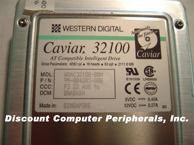 WESTERN DIGITAL AC32100 - 2.1GB 3.5IN 3H IDE WDAC32100 - Call or