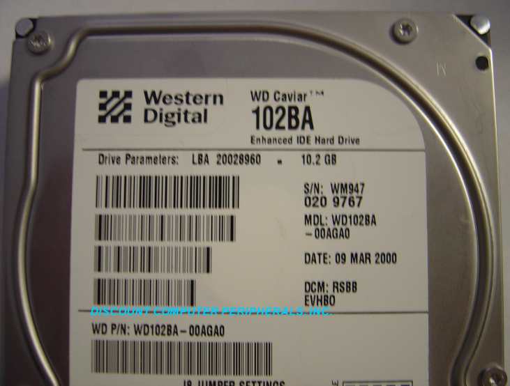 WESTERN DIGITAL WD102BA - 10GB 7200RPM ATA-66 3.5IN IDE LP WD102
