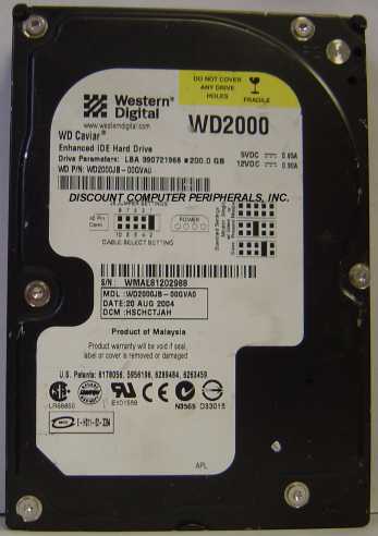 WESTERN DIGITAL WD2000JB - 200GB 7200RPM ATA-100 3.5IN IDE - Cal