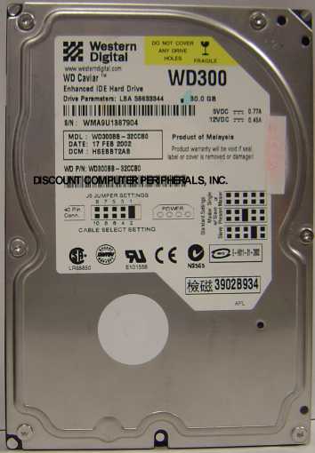 WESTERN DIGITAL WD300BB - 30GB 7200RPM ATA/100 3.5IN IDE LP - Ca