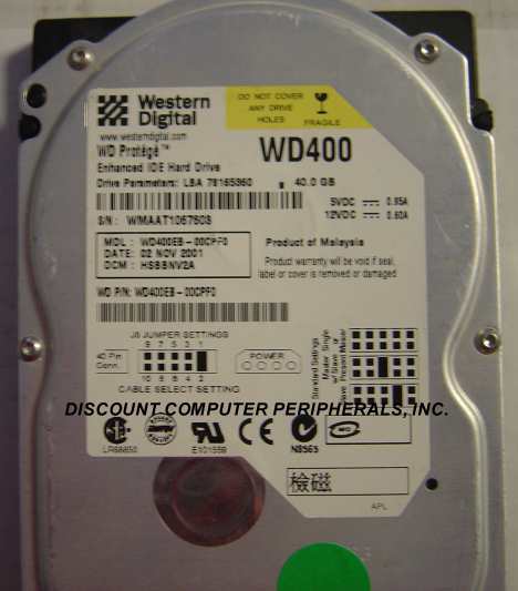 WESTERN DIGITAL WD400EB - 40GB 5400RPM ATA100 3.5IN IDE - Call o