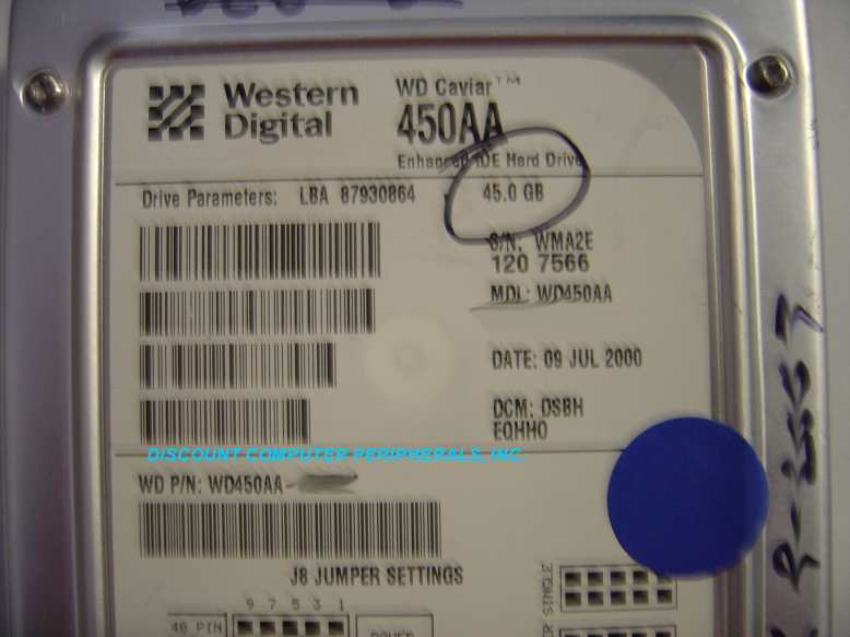 WESTERN DIGITAL WD450AA - 45GB 5400RPM ATA-66 3.5IN IDE LP WD450