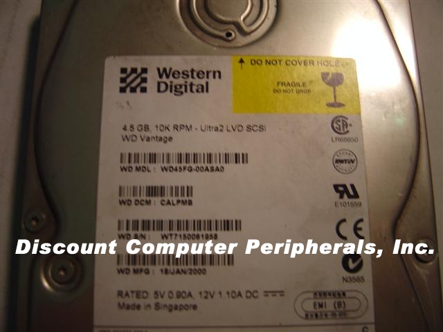 WESTERN DIGITAL WD45FG - 4.5GB 3.5IN LP SCSI WIDE 68PIN 10K RPM