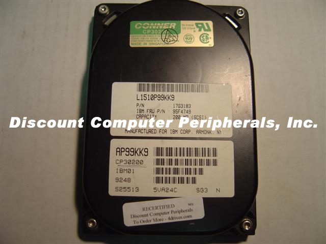 CONNER CP30200 - 170MB 3.5IN SCSI 50PIN - Call or Email for Quot