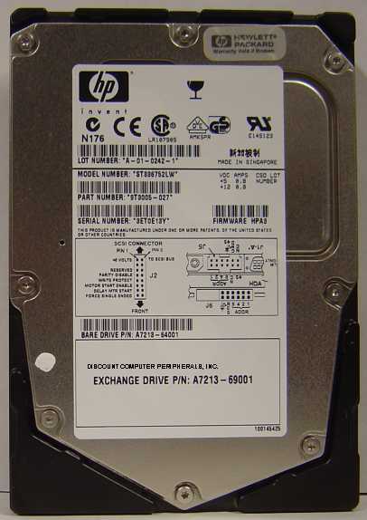 HEWLETT PACKARD A7213-64001 - 36.7GB 3.5 15K RPM U160 SCSI 68PIN
