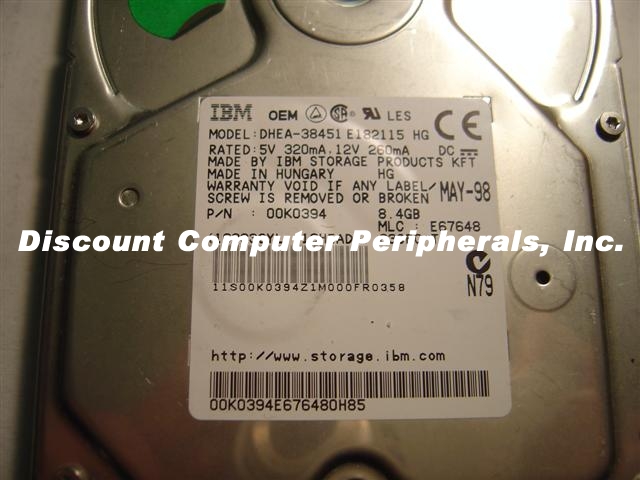 IBM DHEA-38451 - 8.4GB IDE 3.5IN - Call or Email for Quote.