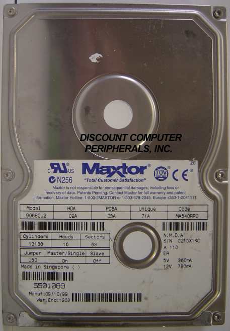 MAXTOR 90680U2 - 6.8GB 5400RPM ATA-66 3.5 3H IDE