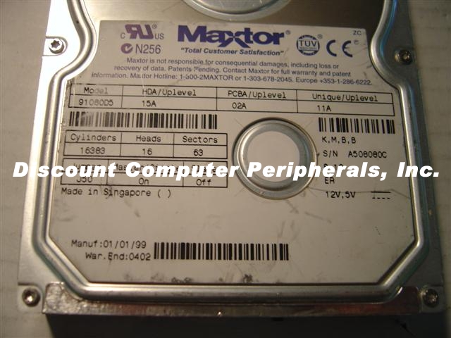 MAXTOR 91080D5 - 10.8GB 5400RPM ATA-33 3.5 IDE - Call or Email f