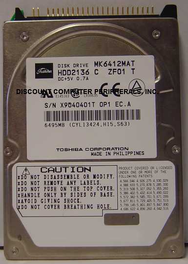 TOSHIBA MK6412MAT - 6.49GB 2.5IN LP IDE HDD2136 C - Call or Emai