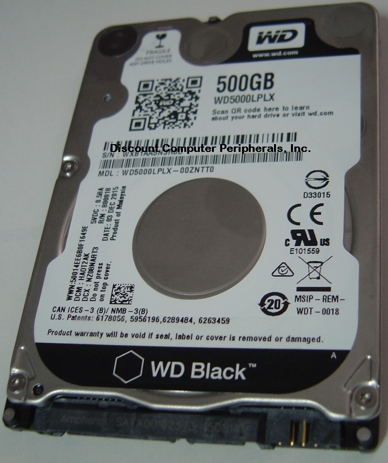 WESTERN DIGITAL WD5000LPLX - 500GB BLACK 7200RPM SATA 6GBS IDE 2